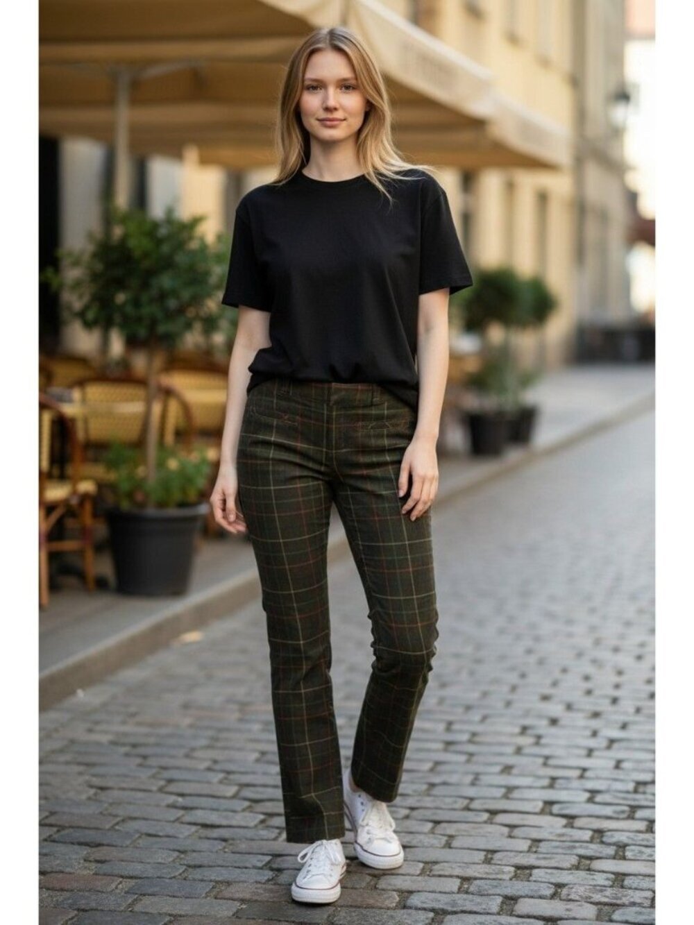 Pilcro And The Letter Press Womens Plaid Soft Corduroy PantsDark Olive Size 27